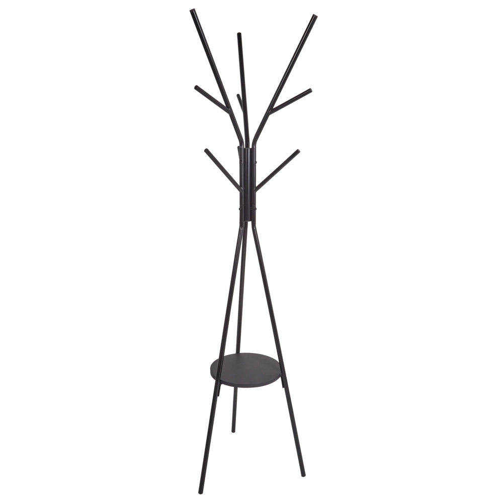 Appendiabiti in metallo nero da 181 cm con ripiano a scomparsa Rack per giacche Industriale Moderno Accento decorativo Accessori per corridoi