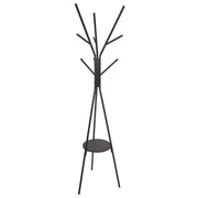 Appendiabiti in metallo nero da 181 cm con ripiano a scomparsa Rack per giacche Industriale Moderno Accento decorativo Accessori per corridoi