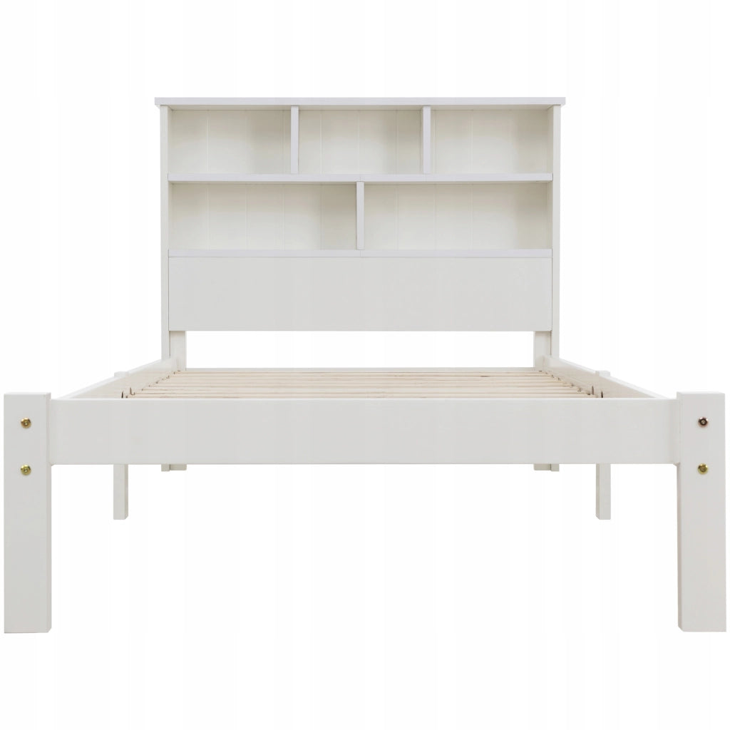 Letto a castello per bambini - Xylo - 90x200cm - Bianco - Con cassetti e scaffale per libri