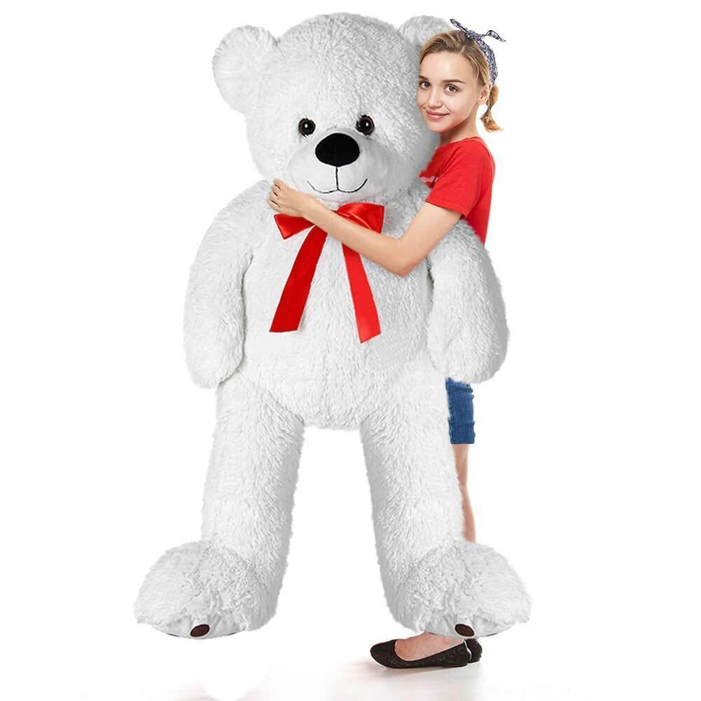 Peluche Orso Gigante XXL Alto 150cm Pupazzo Bambini Orsacchiotto Morbido Bianco