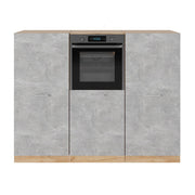 Cucine componibili piccole R-Line Calcestruzzo/Rovere dorato 180 cm senza piano di lavoro Vicco