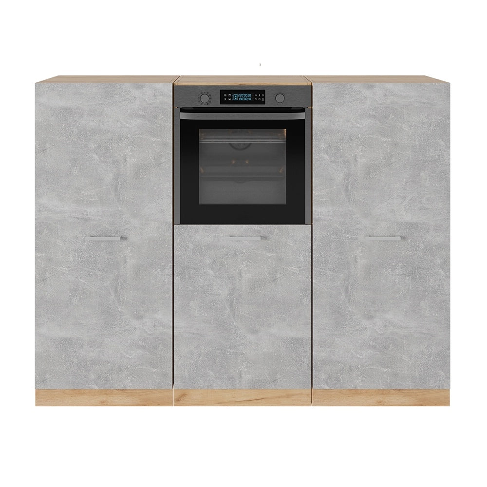 Cucine componibili piccole R-Line Calcestruzzo/Rovere dorato 180 cm senza piano di lavoro Vicco