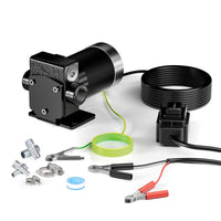 Pompa travaso carburante 12 V 75 W, Pompa travaso gasolio/benzina, 14 l/min, 3200 giri/min, con accessori