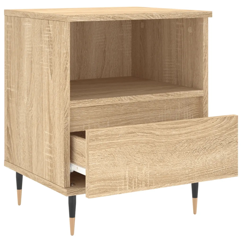 Set di 2 Comodini | Armadio da Notte | Mobiletto da notte Rovere Sonoma 40x35x50 cm in Legno Multistrato