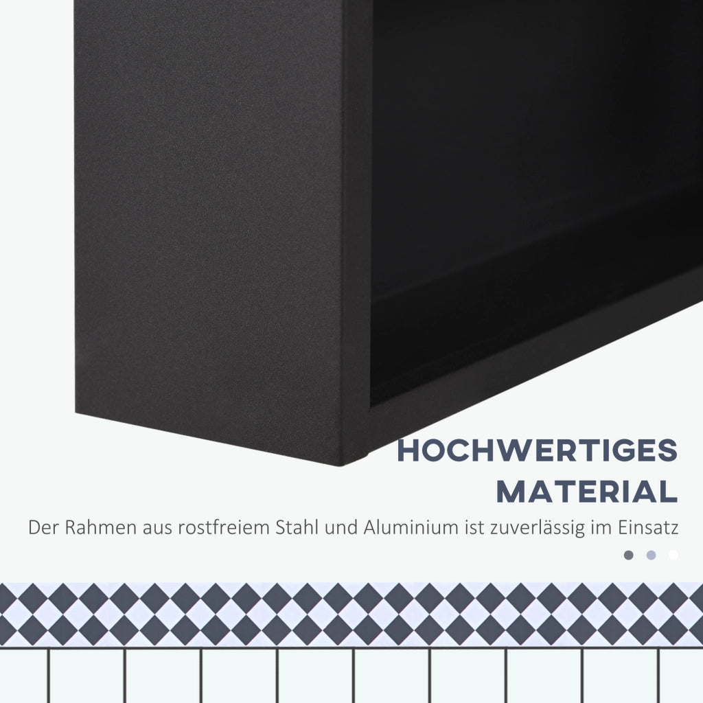 ARMADIETTO DA BAGNO pensile con specchio 40 x 15 x 60 cm Nero Acciaio