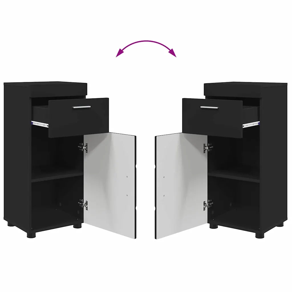 Set di mobili per il bagno TULUM 3 pcs Nero 60 x 34 x 63 cm 3398025