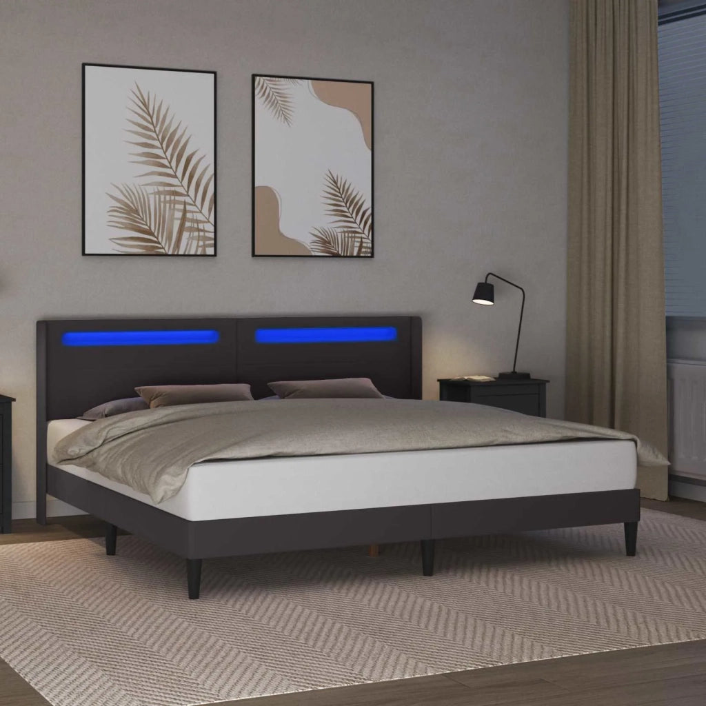 Struttura del letto con testiera Grigio 200 x200 cm Similpelle 42027990