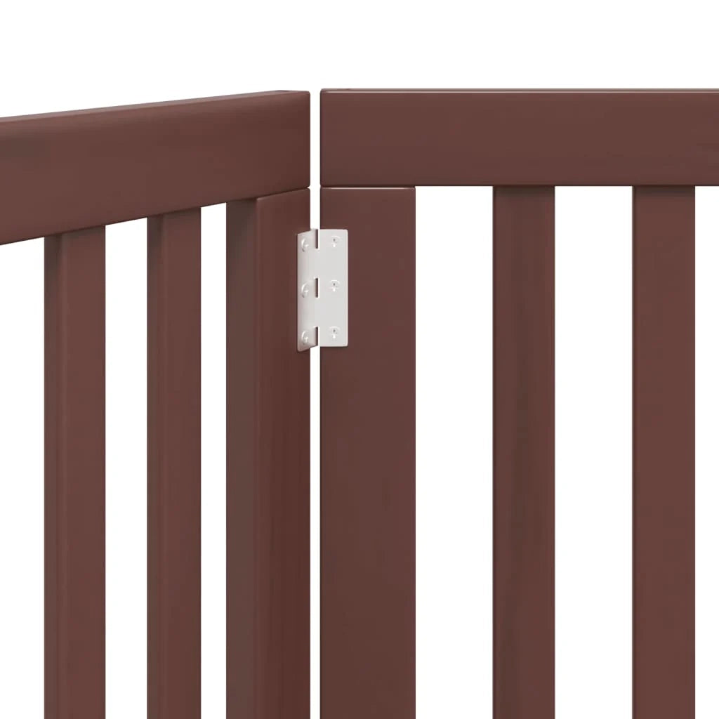Cancelletto di sicurezza pieghevole per cani 2 pannelli 160 cm legno di pioppo marrone 02_0023044