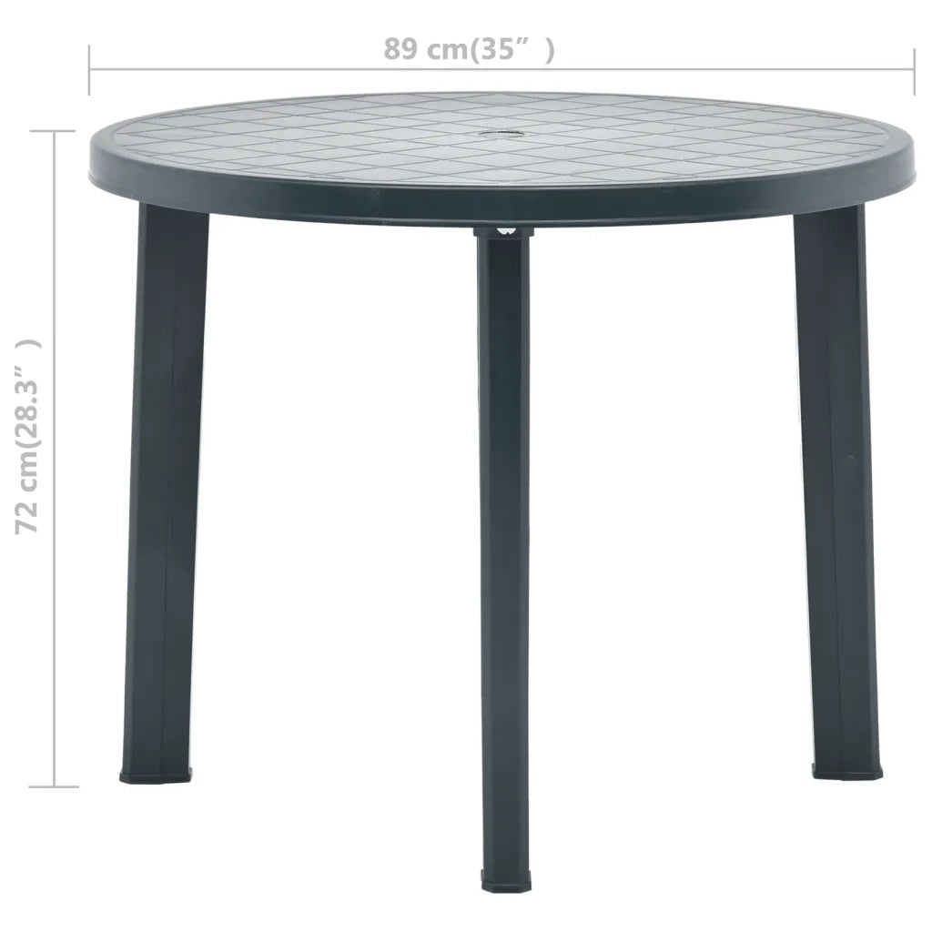 Tavolo da Giardino Verde 89 cm in Plastica 48806