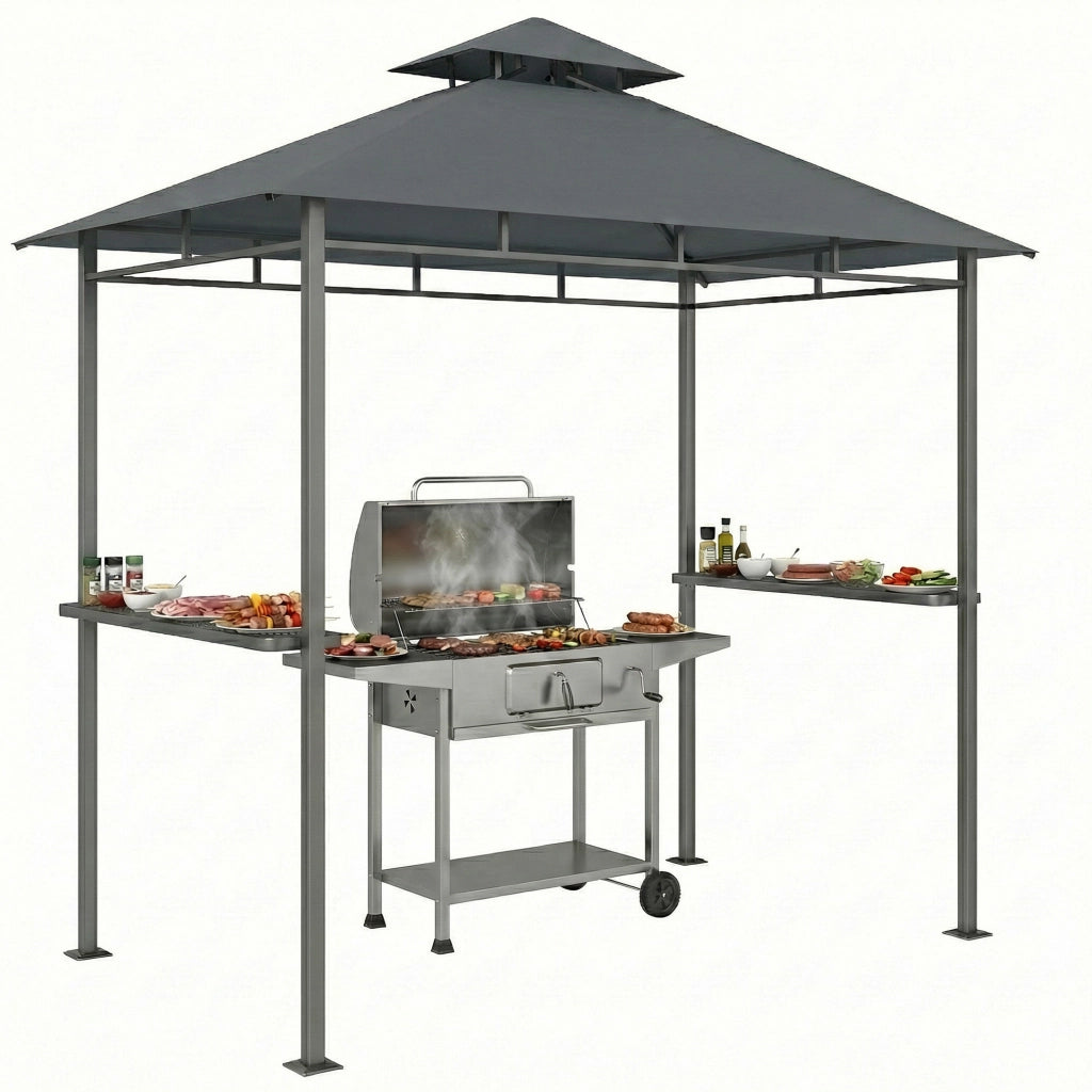Pergolato per Barbecue ¨C Zephmum ¨C Grigio 240x140x230 cm
