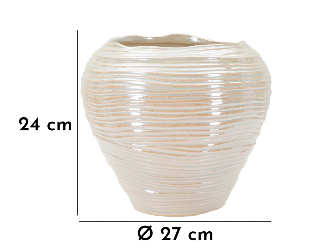 Vaso Perly Round Ø27x24 cm in Ceramica Perla