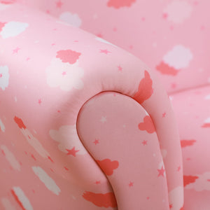 Poltroncina Imbottita per Bambini 57x42x45 cm con Poggiapiedi Rosa