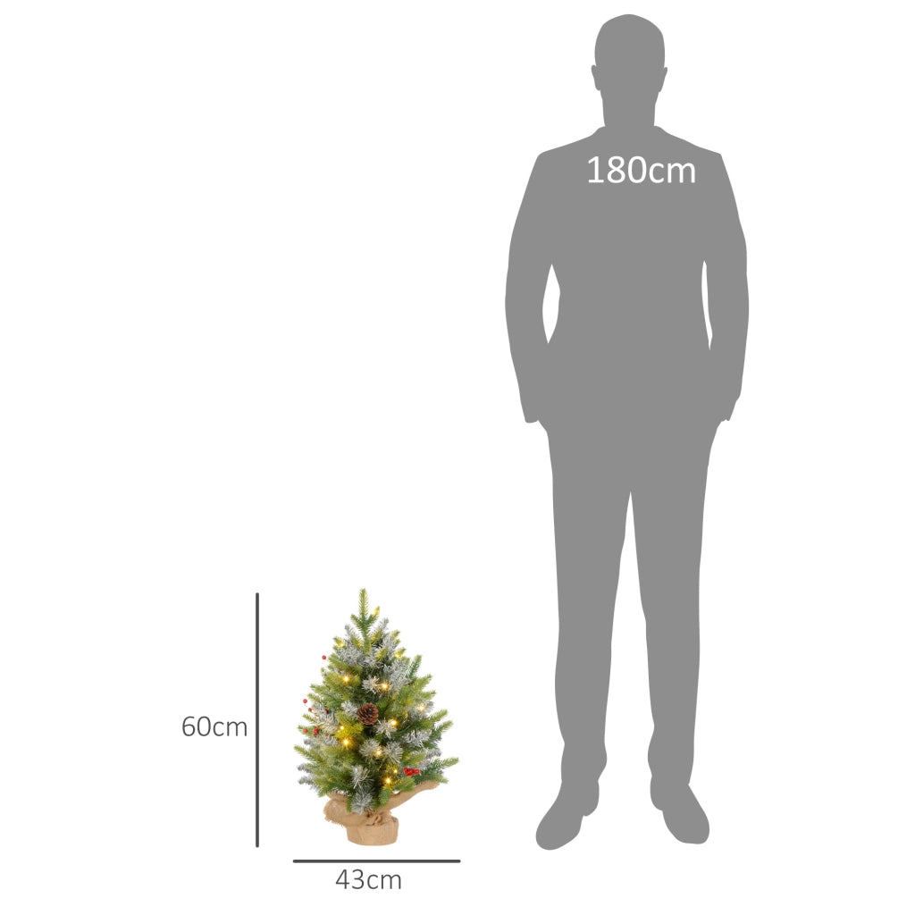 Albero di Natale da Tavolo con Luci LED ¨C Minimal ¨C Verde 60 cm
