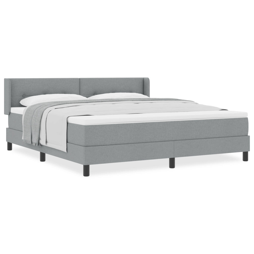 Letto Box Spring  con Materasso Grigio Chiaro 180x200 cm Tessuto