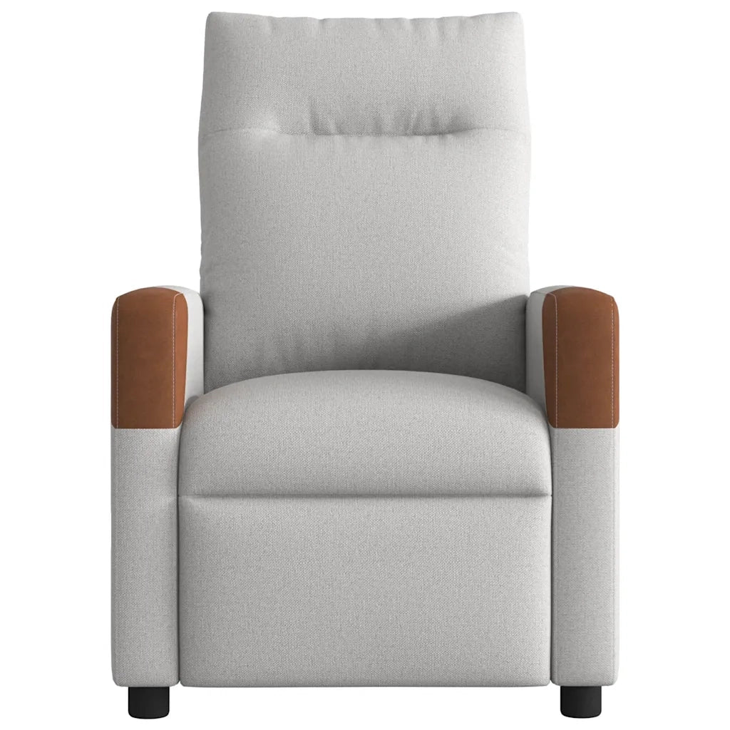 Poltrona | Sedia Relax Reclinabile in Tessuto Grigio Nuvola