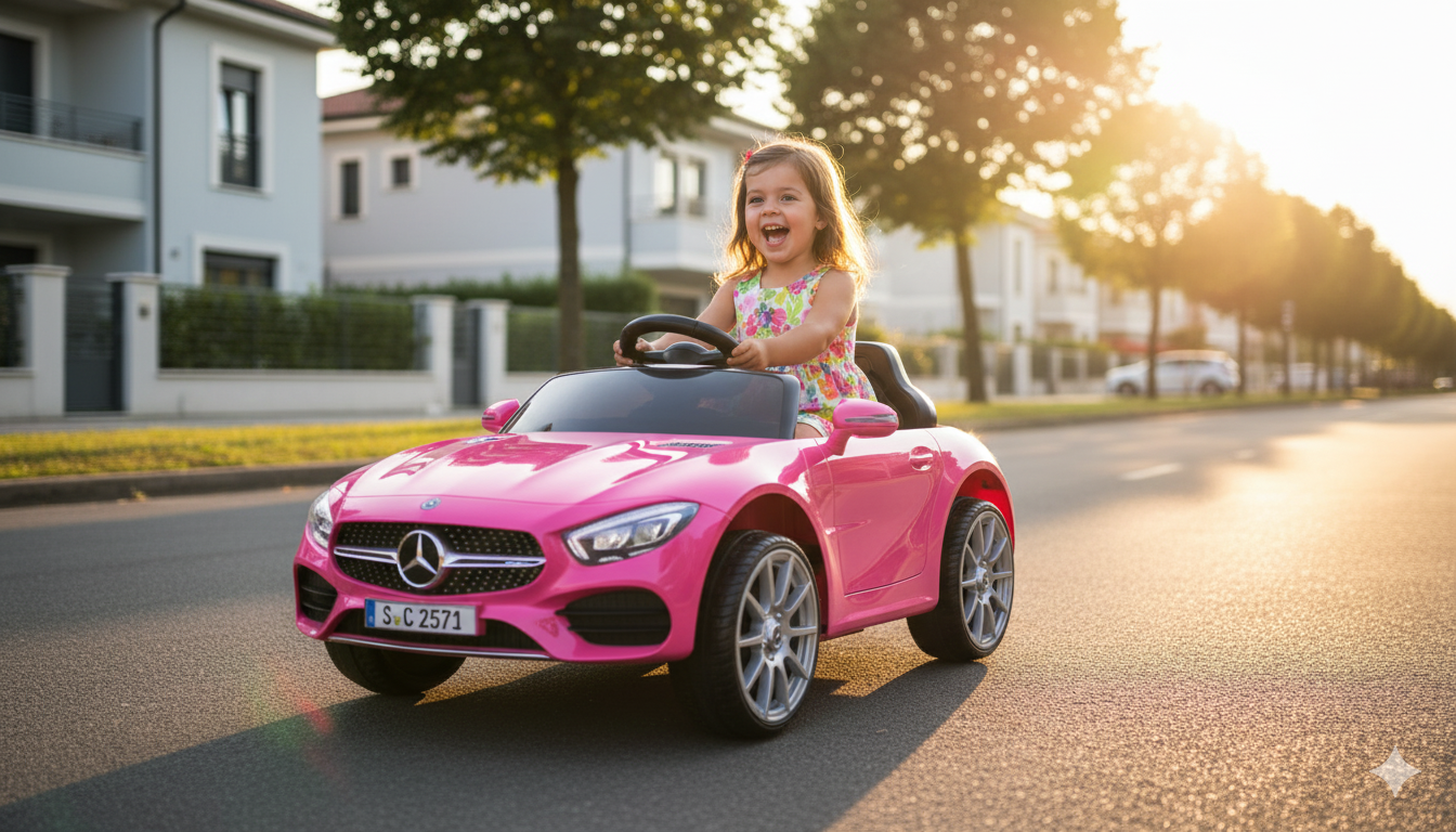 Macchina Elettrica per Bambini 12V con Licenza Mercedes CLS Small Rosa