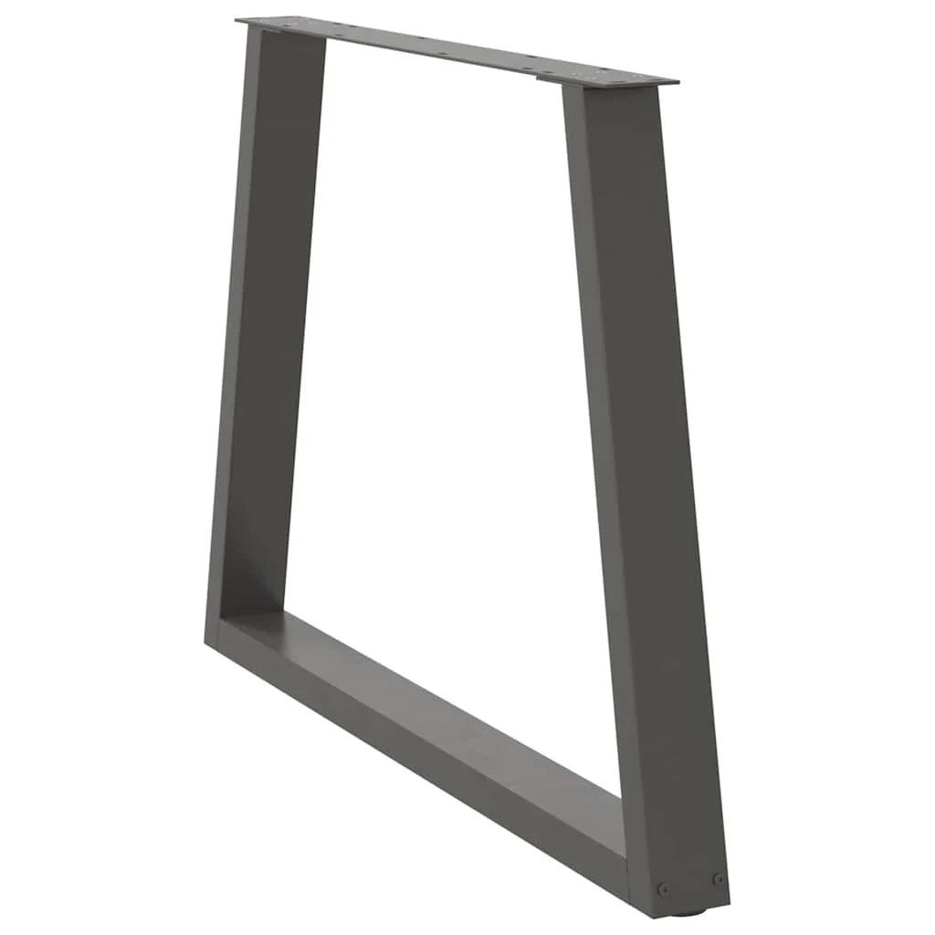 Set di 2 gambe per tavolo da pranzo a V 100 x 72-73 cm con piedini regolabili stile moderno acciaio antracite 02_0056870