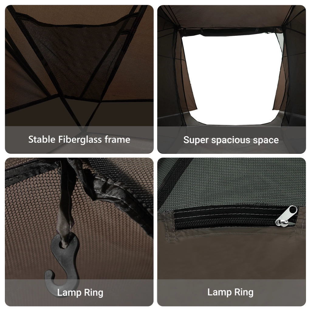 Tenda da pesca Marrone Poliestere 7-Persona Pieghevole