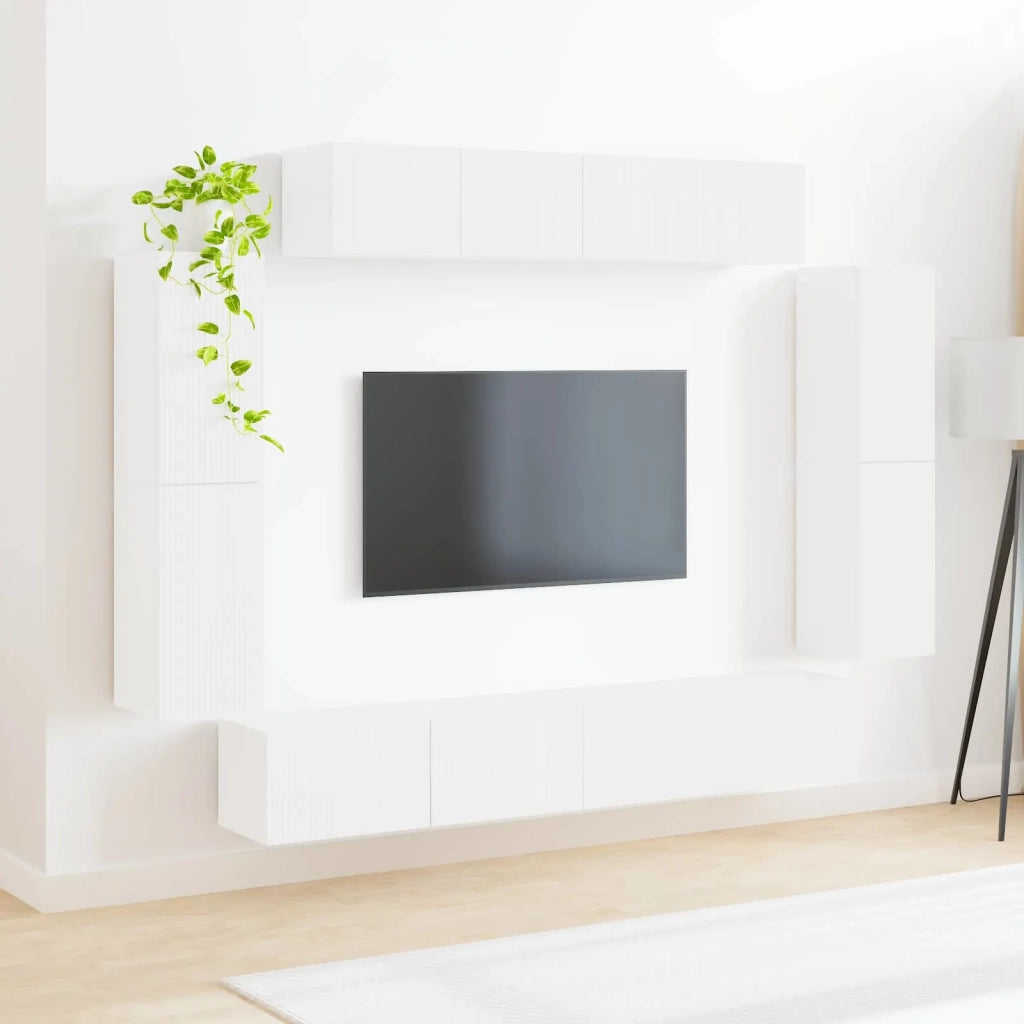 Mobile TV 8 pcs Bianco Lucido 3409145
