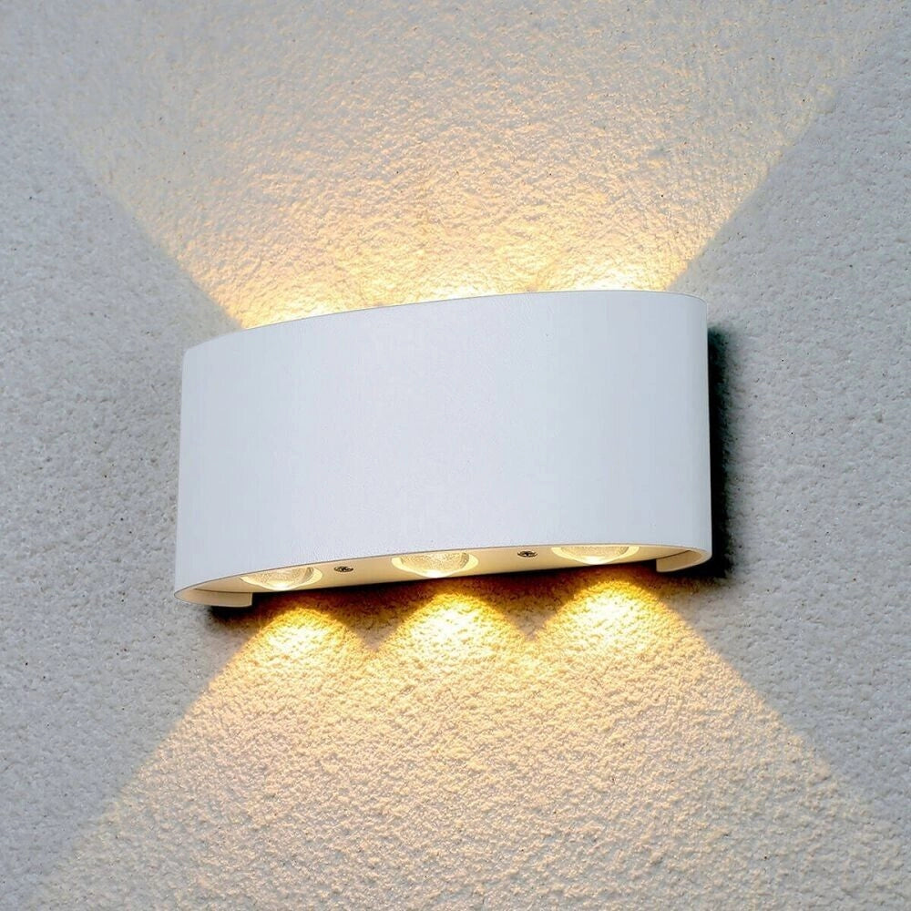 APPLIQUE PLAFONIERA LED 12W FARO FARETTO LAMPADA DA PARETE MURO DOPPIA LUCE 3000K