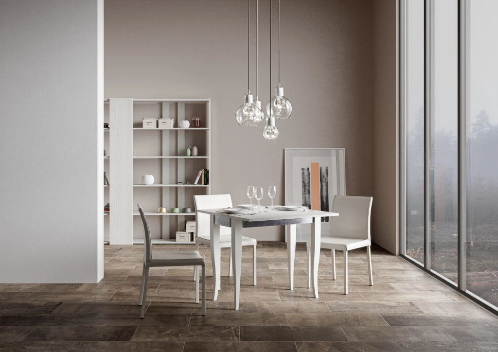 Consolle Allungabile 90x45-90x80 cm in Nobilitato Bianco