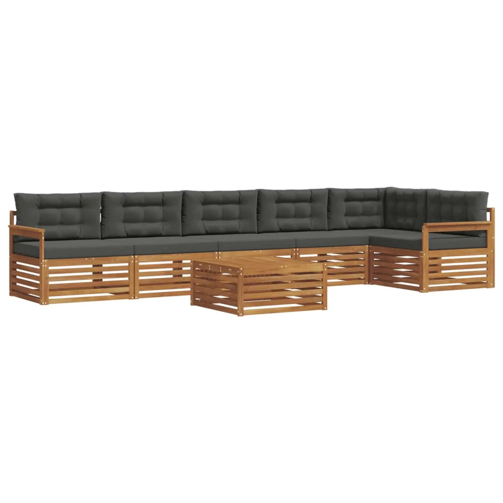 Set di divani da esterno con cuscino 7 pcs Naturale e Antracite
