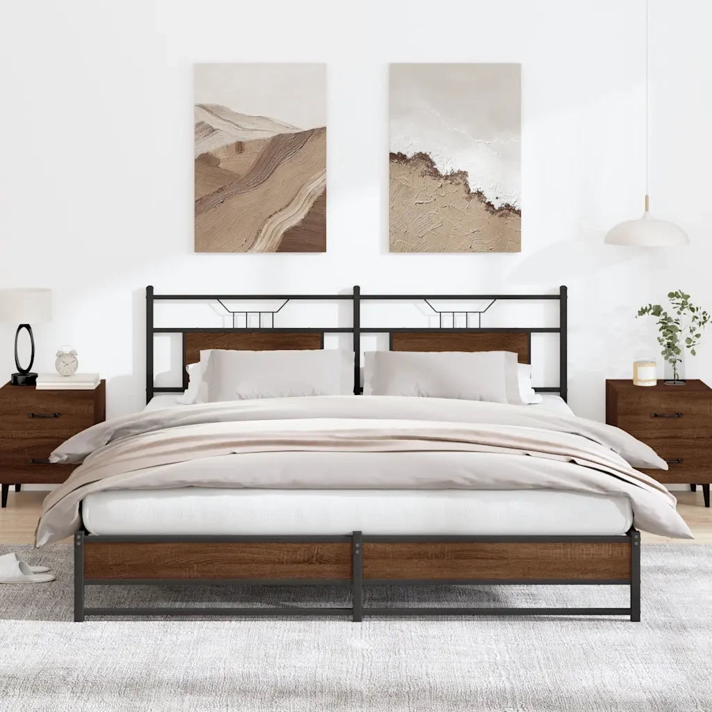 Giroletto senza Materaso in Metallo Rovere Marrone 180x200 cm