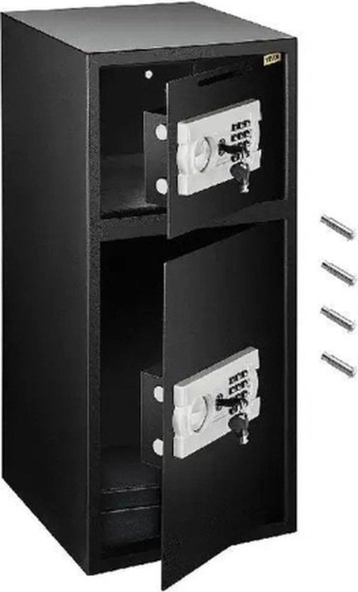 Cassaforte Elettrica - Cassaforte Elettronica - Cassaforte - Cassaforte per Valori - Cassaforte con Chiave - Sicurezza Oggetti di Valore - Nero
