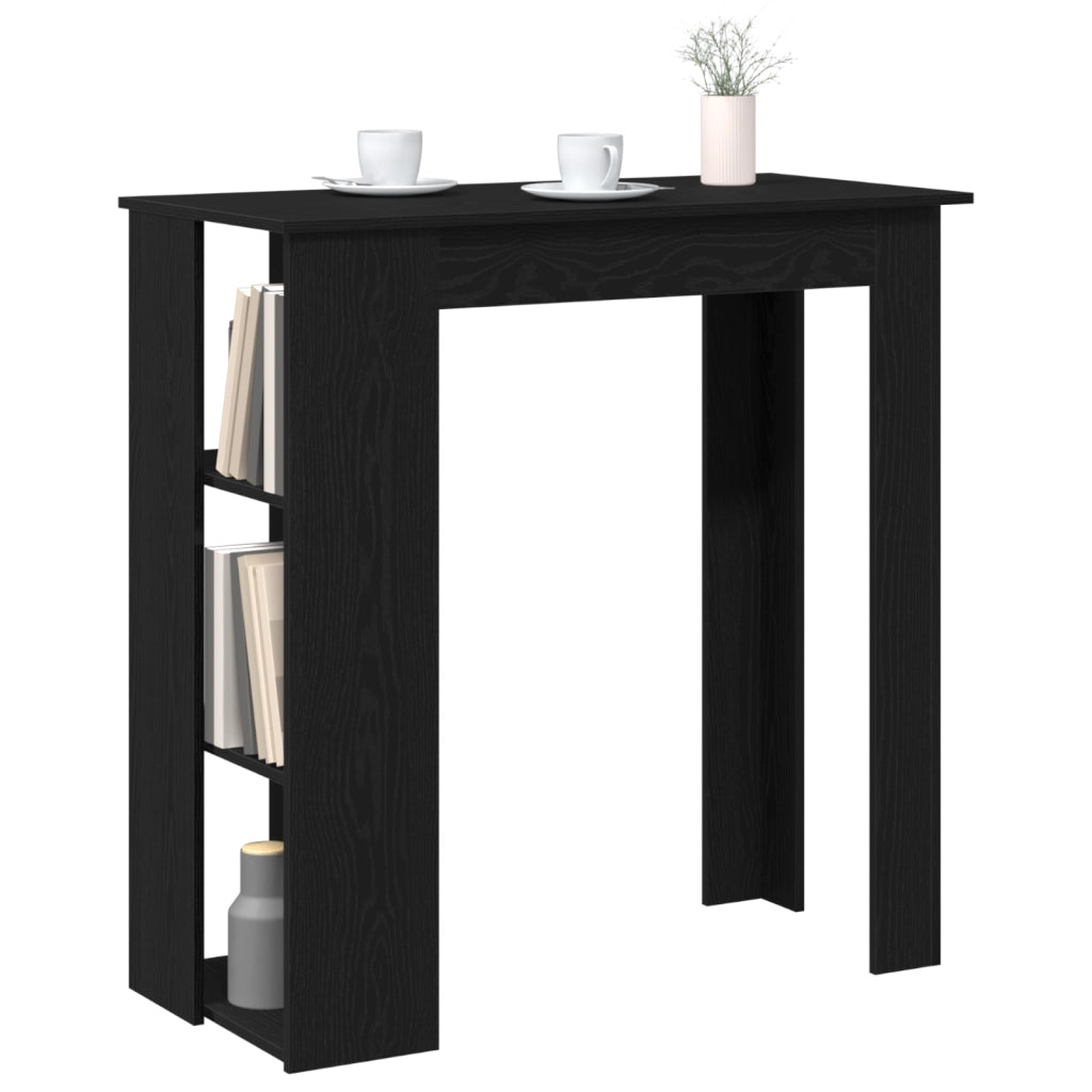 Tavolo da Bar con Ripiano - Rovere Nero, 102x50x103.5 cm, Realizzato in Legno Ingegnerizzato