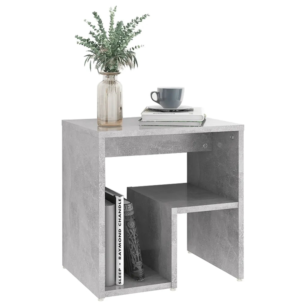 Comodino | Armadio da Notte | Mobiletto da notte Grigio Cemento 40x30x40 cm in Legno Multistrato