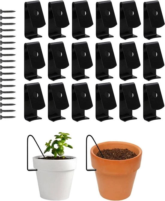 Supporto per piante - Supporto per piante in terracotta - Clip metalliche pesanti per vassoio - Per vaso da 15-20 cm