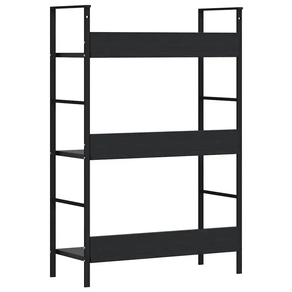 Scaffale Libri 3 Ripiani Nero 60x27,6x90,5 cm Legno Multistrato 288218