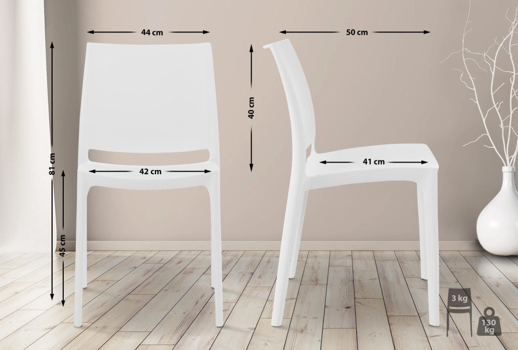 Sedia outdoor Maya impilabile bianco