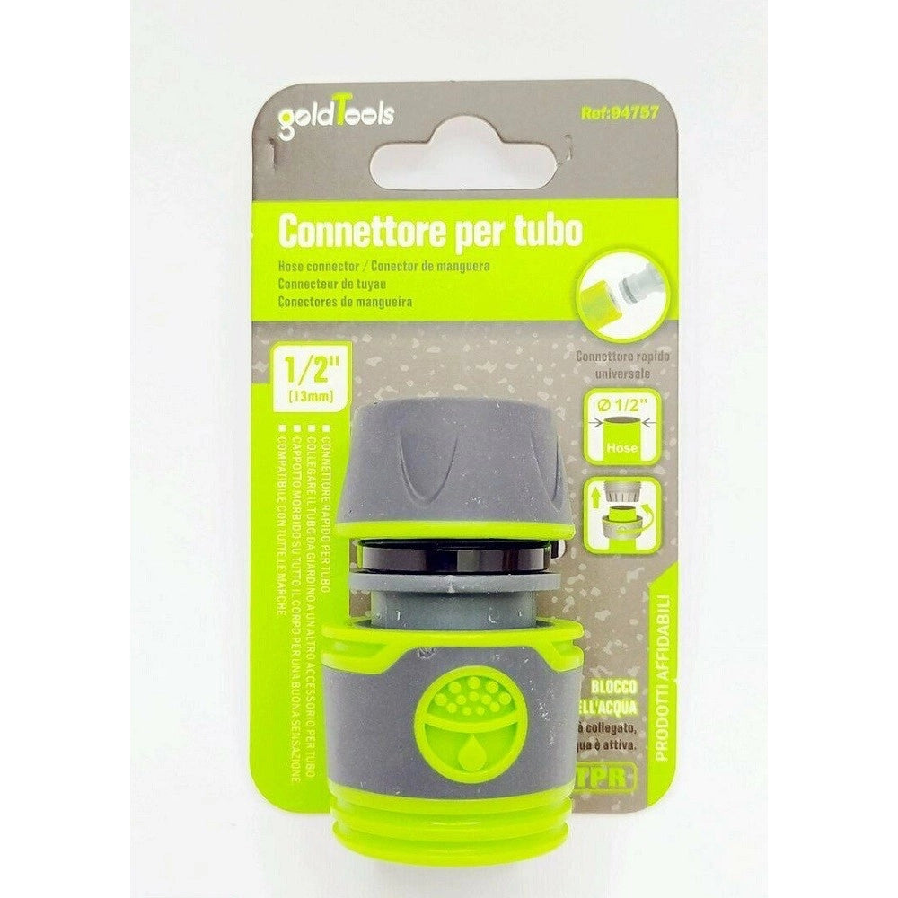 Trade Shop - Raccordo Con Innesto Rapido Con Acquastop Per Tubo Da 1/2" 13mm Connettore 94757 -