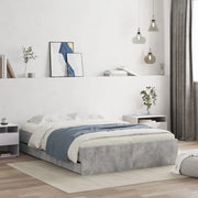 Giroletto Cassetti-Struttura Letto con contenitore Grigio Cemento 135x190 cm Legno Multistrato 657518