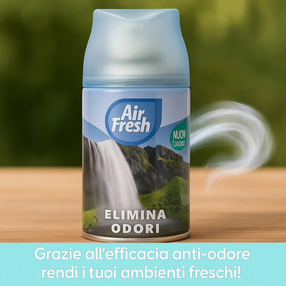 AIR FRESH Deomatic Set 6x250ml Ricarica Spray Profumatore Ambiente Elimina Odori