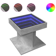 Tavolino salotto | Tavolino da caff¨¨ | Tavolino da Soggiorno con LED Grigio Cemento 50x50x45 cm Multistrato
