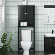 Portaoggetti Sopra WC BERG Nero 60x27x164,5 cm Legno Massellocod mxl 107764
