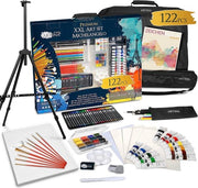 Set di supporto per pittura trasportabile con tavolo e contenitore 122 pezzi delig set