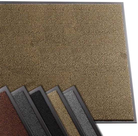 Set di 2 deurmattone di alta qualità per interni ed esterni, tappetino antiscivolo per la raccolta di residui, lavabile e resistente all'usura, deurmat per ingresso e spazi all'aperto, liscio per corridoi 90x120cm, beige