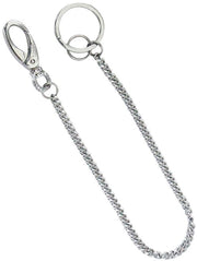 Catena di sicurezza in acciaio inossidabile - 35 cm di lunghezza - con anello per chiave, anello di chiusura e gancio di carabina