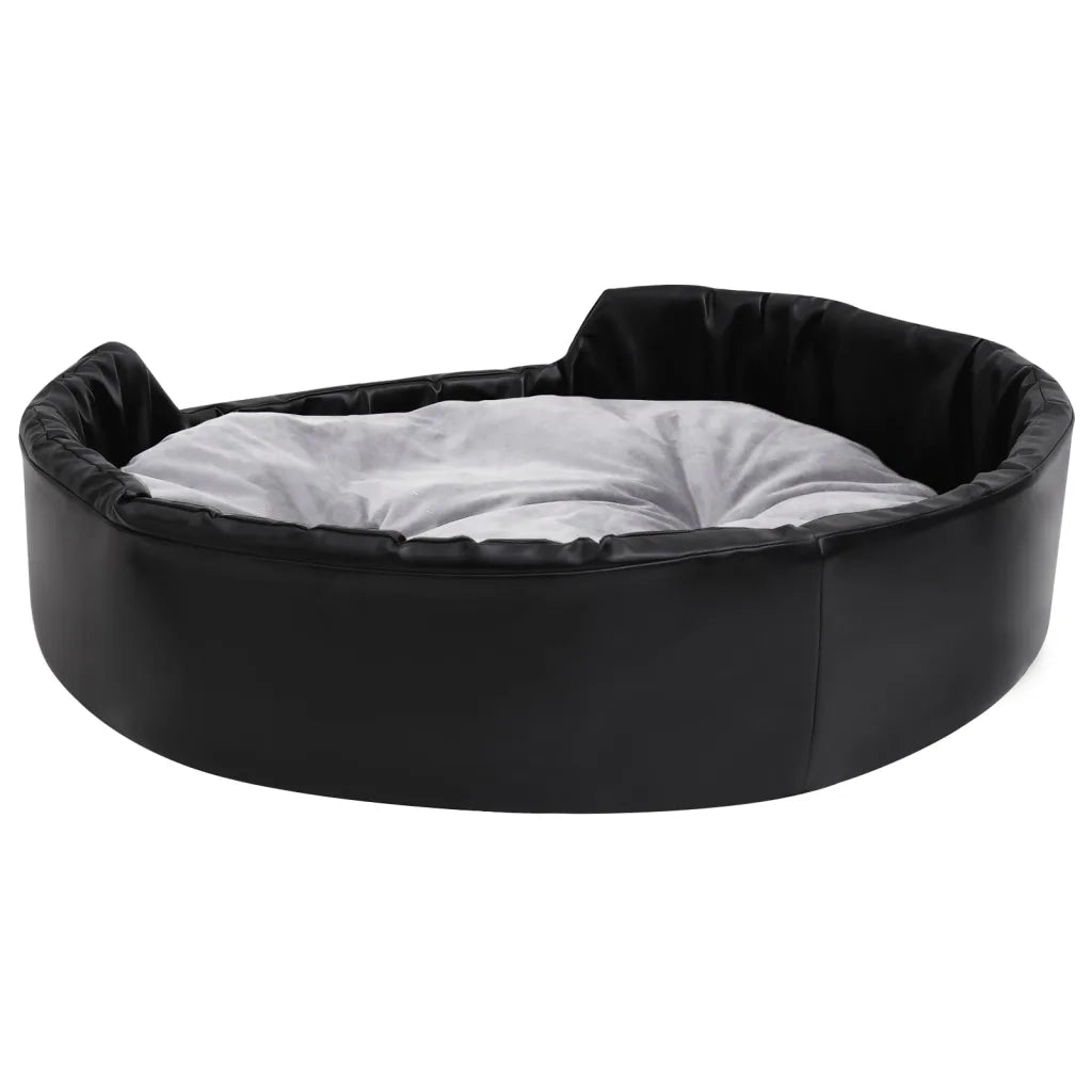 Lettino per Cani Nero e Grigio 90x79x20 cm Peluche e Similpelle cod mxl 46076