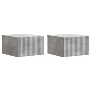 Mobiletto da notte a muro con cassetto 2 pcs Grigio Cemento