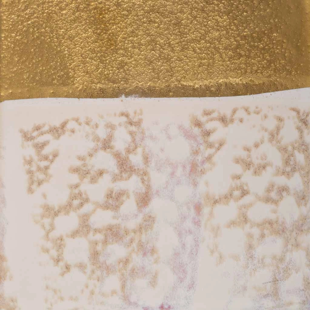Portacandele in ceramica dorata 10x10x10h