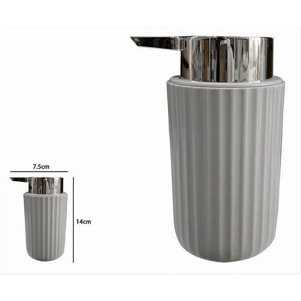 Trade Shop - Dispenser Porta Sapone Liquido Accessori Arredo Bagno Grigio Decoro Plissè 59089 -