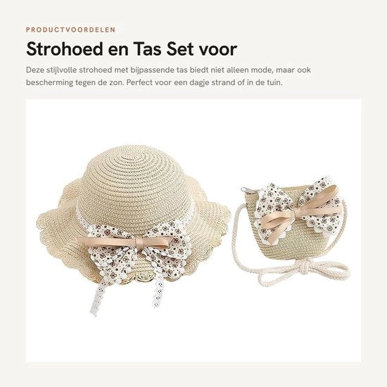 Set di Strofini per Bambine - Zona di Protezione Estesa - Protezione UV - Design Moda - Adatto per Bambini di 2-4 Anni - Cappello di Sole