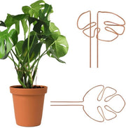 Sostegni di pianta - Alloia - Design foglie unico - Bronzo - Sostegno decorativo - Adatto per Alocasia e Monstera - Set da 2
