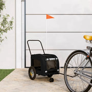Rimorchio per bicicletta per animali domestici Nero 93849