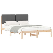 Letto matrimoniale | Letto per adulti | Letto con Testiera Rivestita Grigio scuro 160 x 200 cm