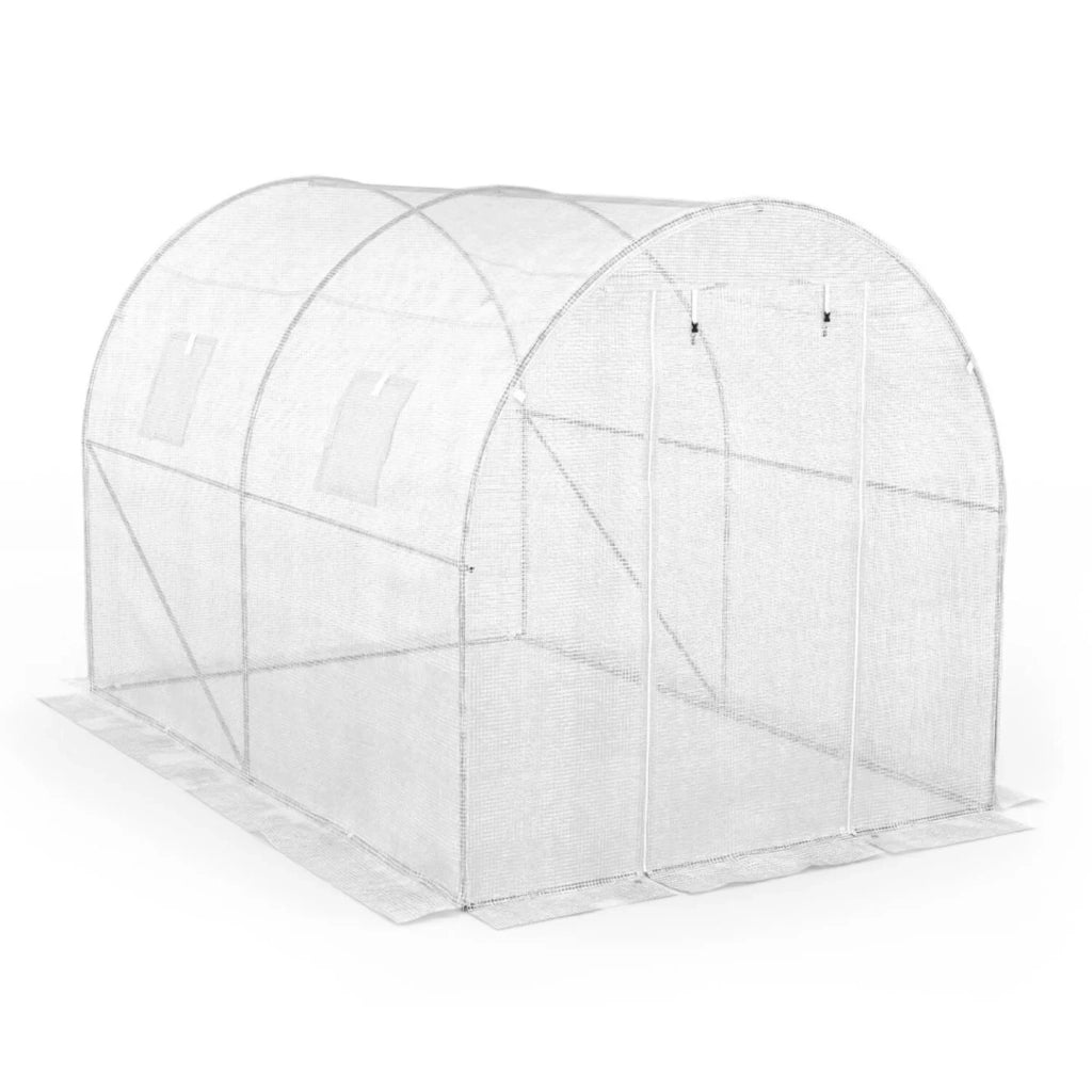 IDMarket - Serra tunnel di giardinario 6 m² bianco ZEBRA 2x3M